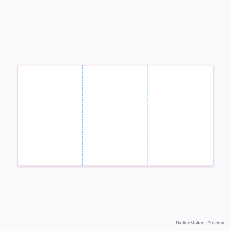 US half-letter tri-fold leaflet flat dieline