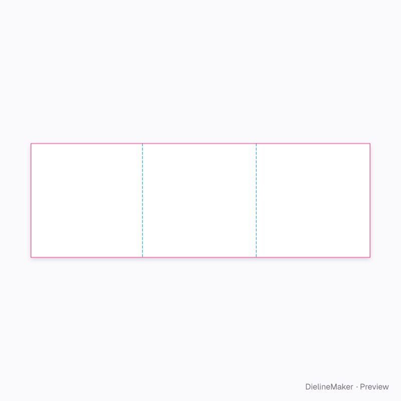 100 mm square tri-fold leaflet flat dieline
