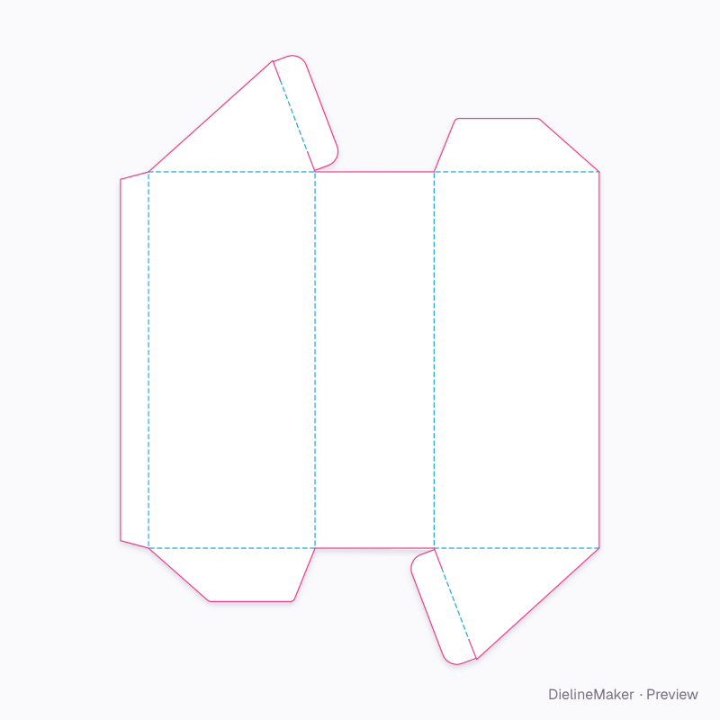 Tall gift prism flat dieline