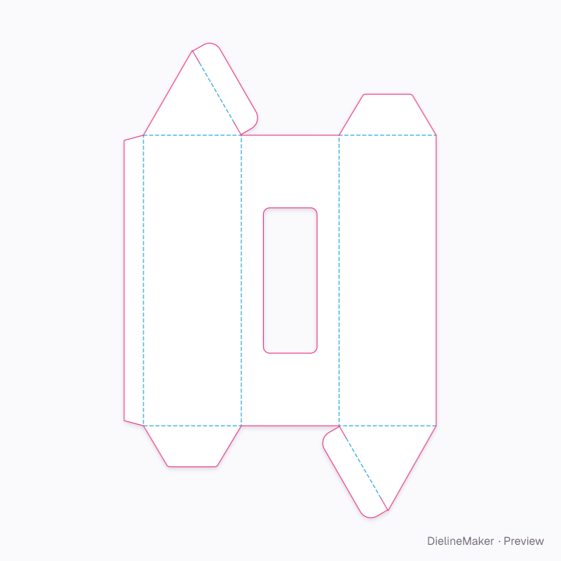 Window triangle prism flat dieline