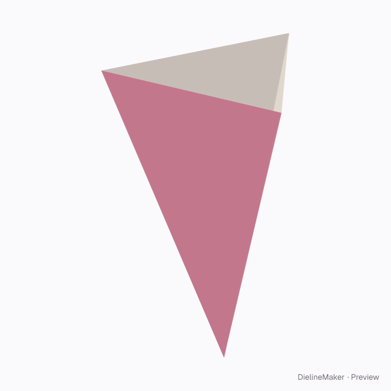 Triangular snack cone (level mouth)