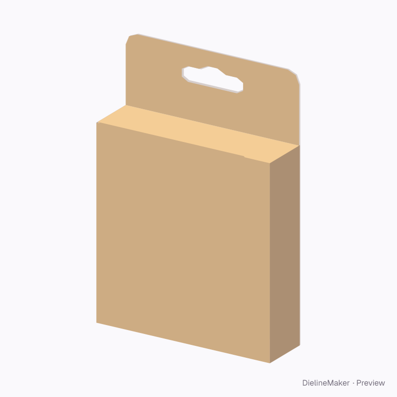 Battery pack hanging carton — Tuck top hanger
