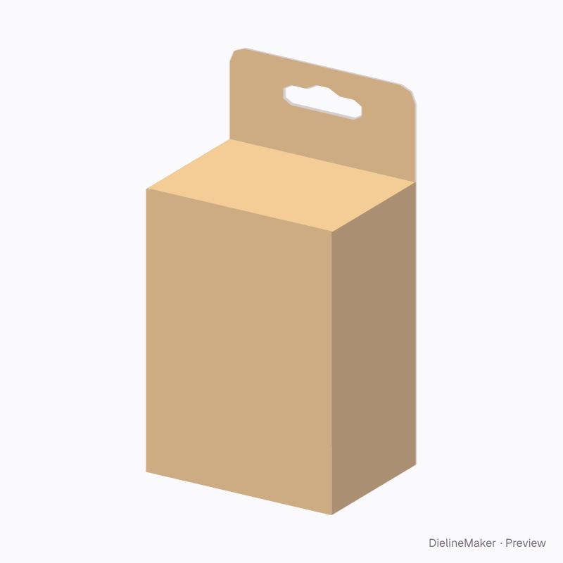 Travel adapter hanging carton — Tuck top hanger