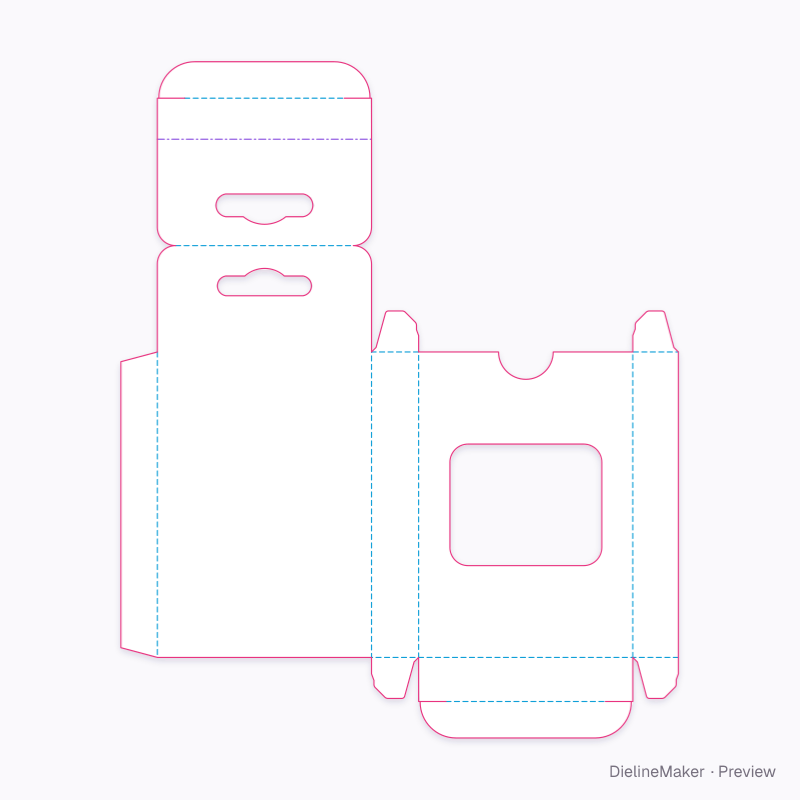False lash hanger flat dieline