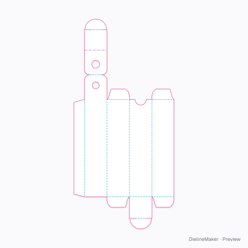 Lip gloss hanger flat dieline