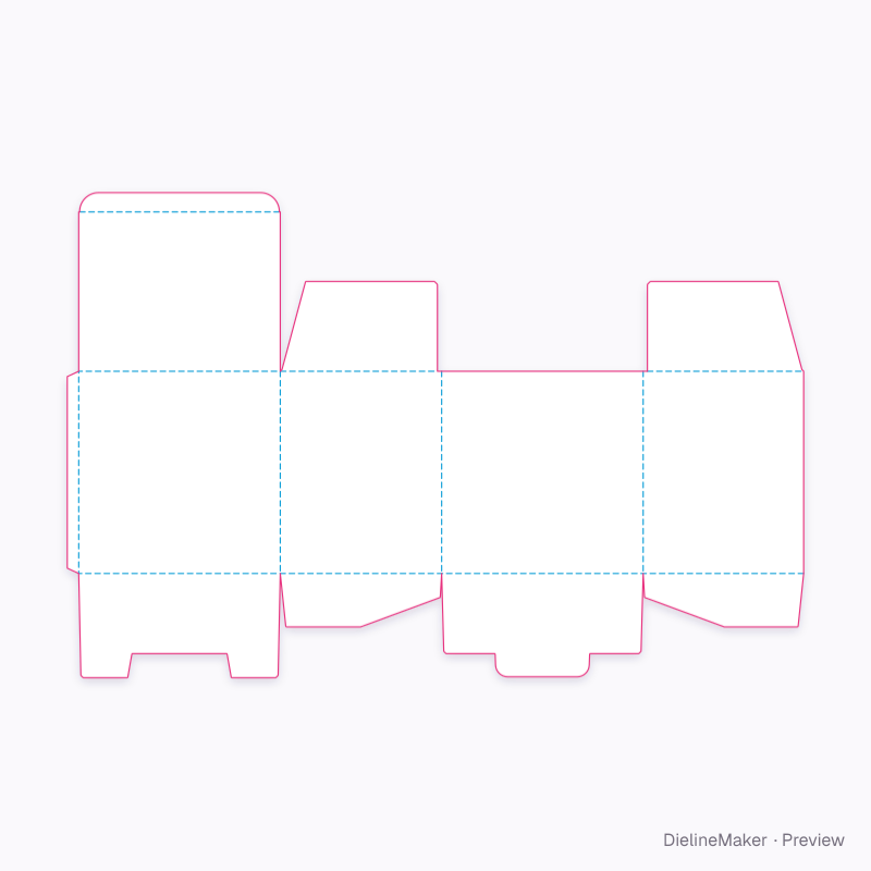 Small appliance carton — Tuck-top lock-bottom box flat dieline