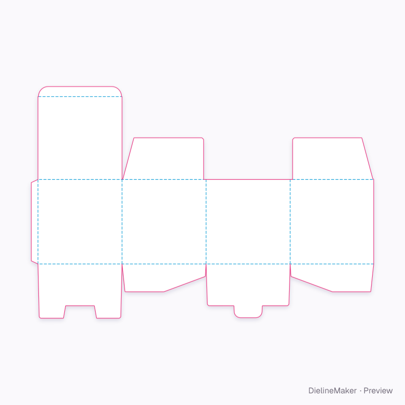 250 mm cube parcel carton — Tuck-top lock-bottom box flat dieline