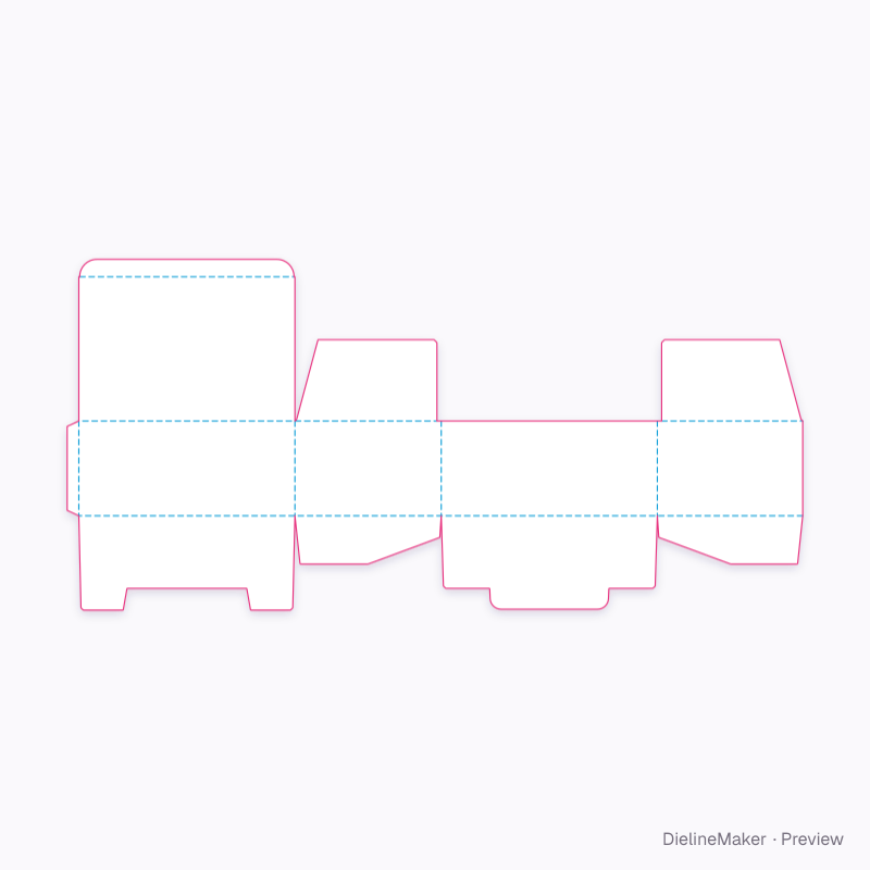 Footwear shipping carton — Tuck-top lock-bottom box flat dieline