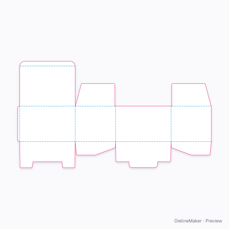 Housewares shipping carton — Tuck-top lock-bottom box flat dieline