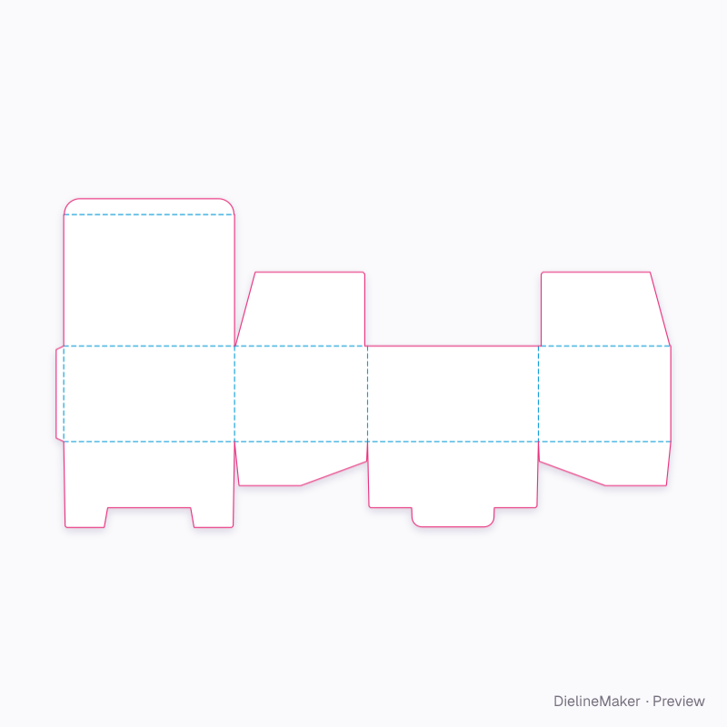 Soft goods shipping carton — Tuck-top lock-bottom box flat dieline