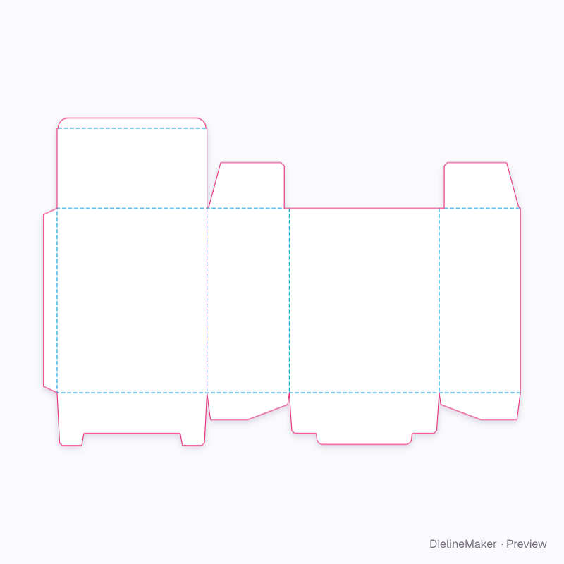 Cleaning spray box 220×120×270 flat dieline