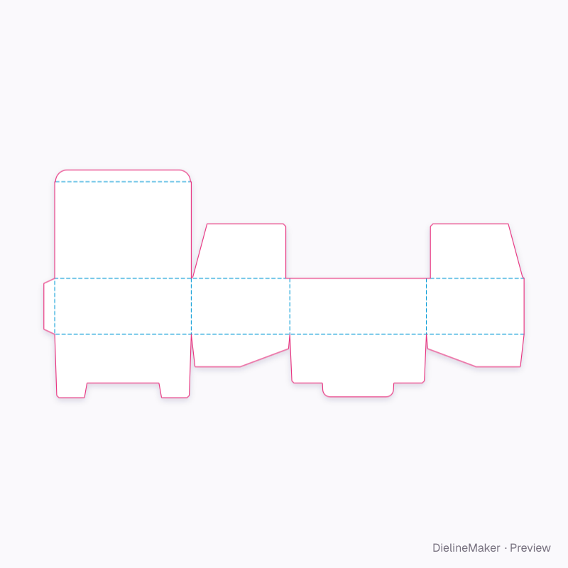 Tuck-top e-commerce box 250×180×100 flat dieline