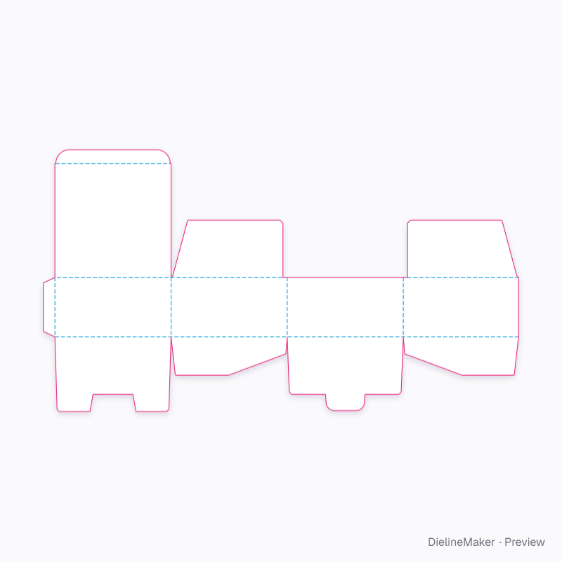 Gift box 200×200×100 flat dieline