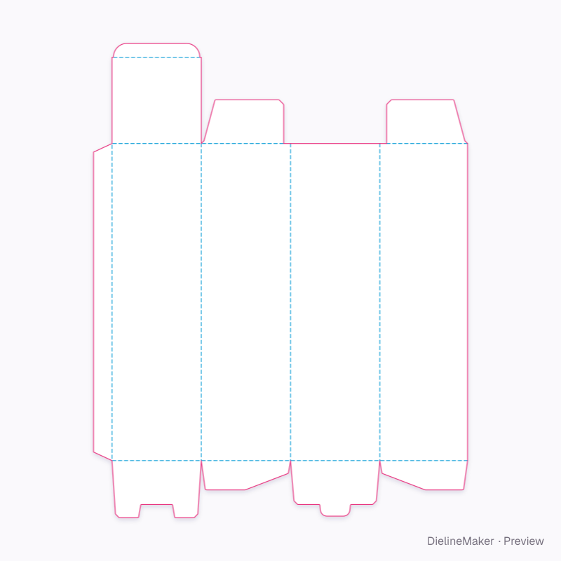 Wine bottle box 95×95×340 flat dieline