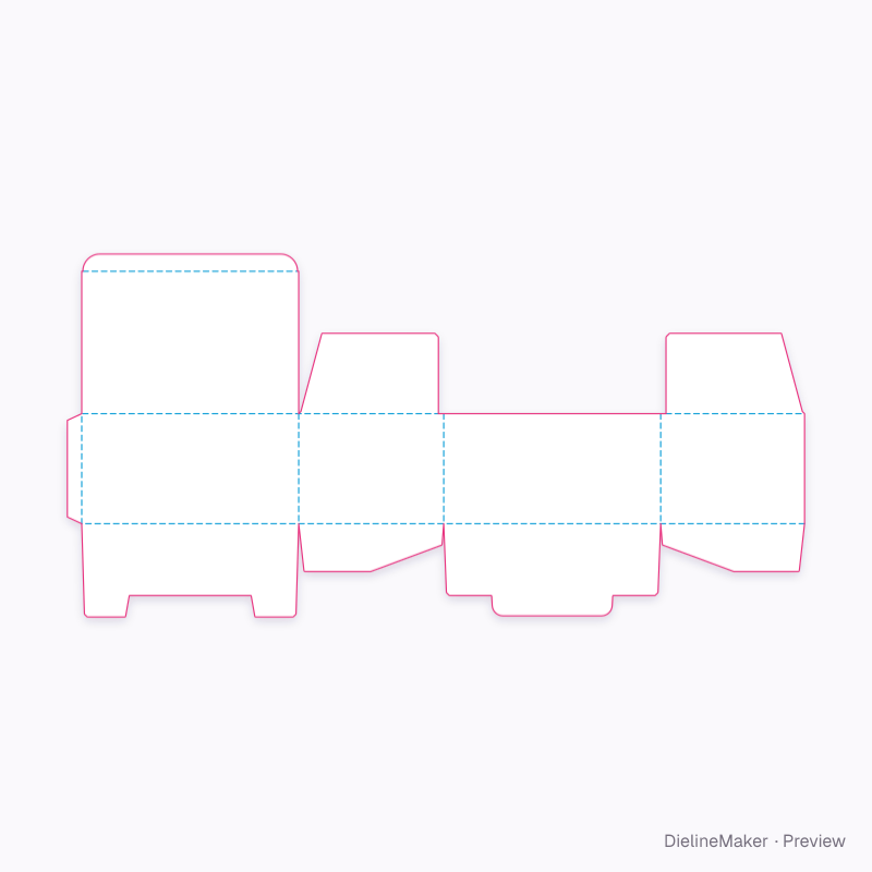 Tuck-top lock-bottom box flat dieline