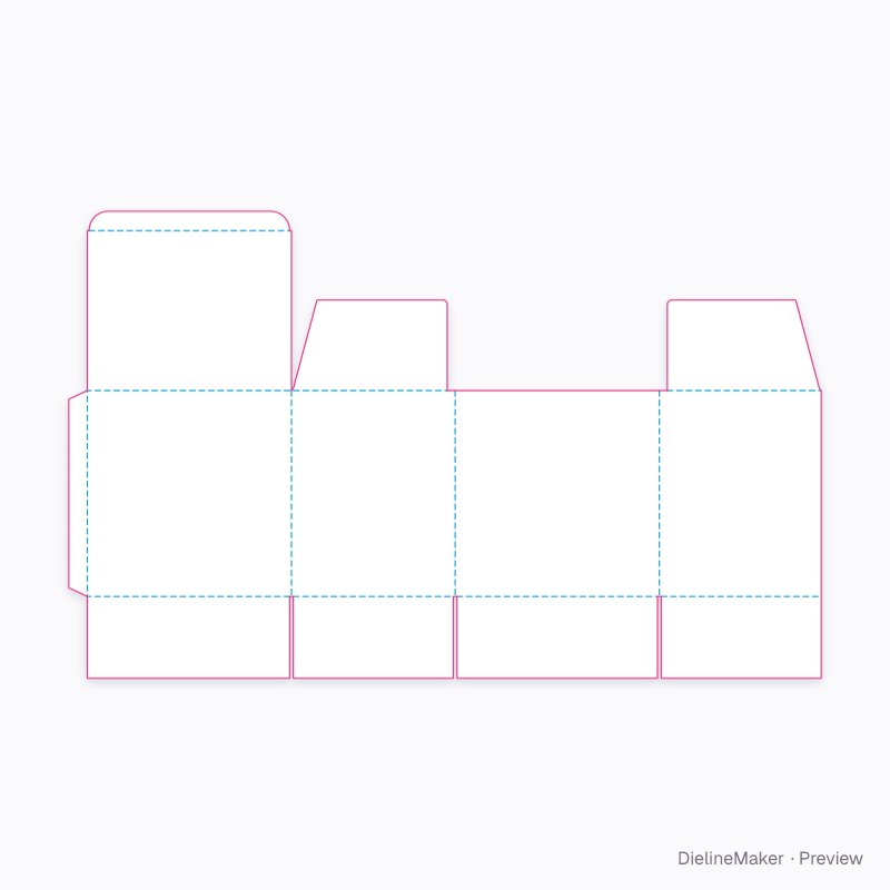 Small appliance carton — Tuck-top slotted box flat dieline