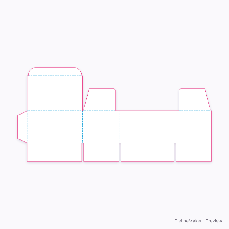 Compact parcel carton — Tuck-top slotted box flat dieline
