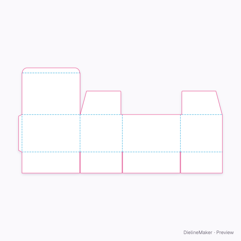 Housewares shipping carton — Tuck-top slotted box flat dieline