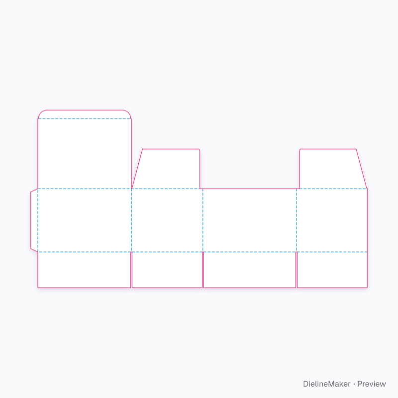 Archive storage carton — Tuck-top slotted box flat dieline