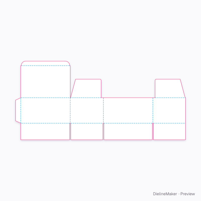 Parts box 300×200×150 flat dieline
