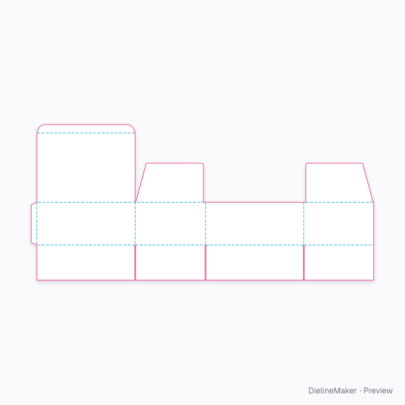 Returnable shipper 350×250×150 flat dieline