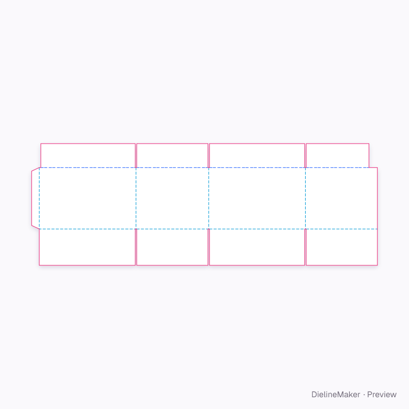 Turn-over top box flat dieline
