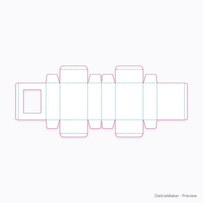 Joined twin tuck-end cartons flat dieline