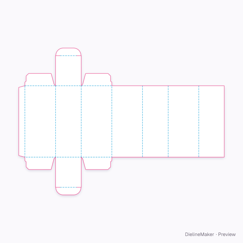 Carton with one closed cell flat dieline