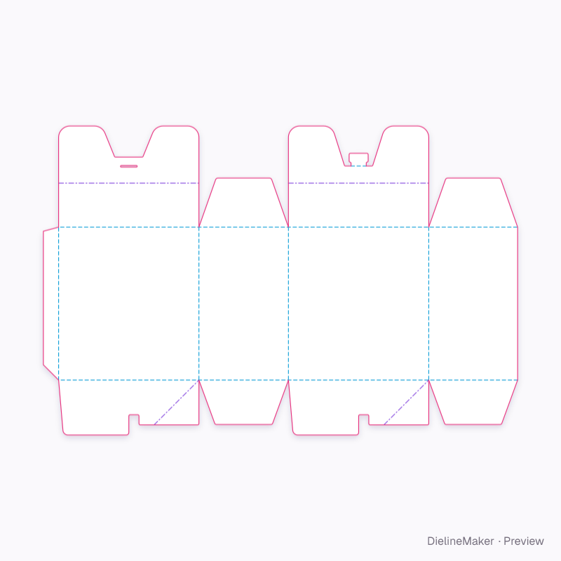 Party ear gift carton flat dieline