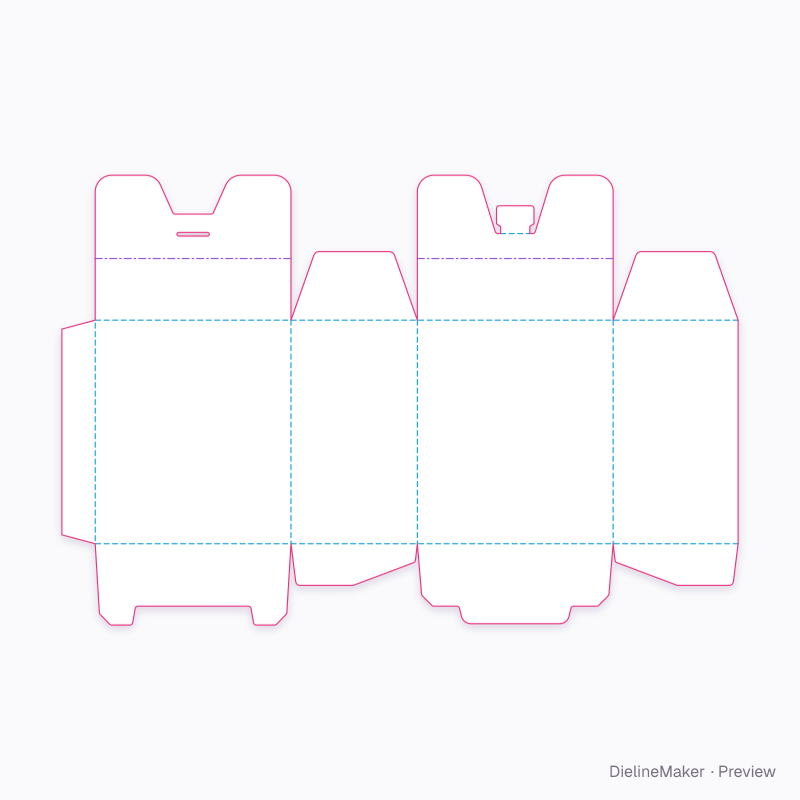 Wedding twin-ear favour flat dieline