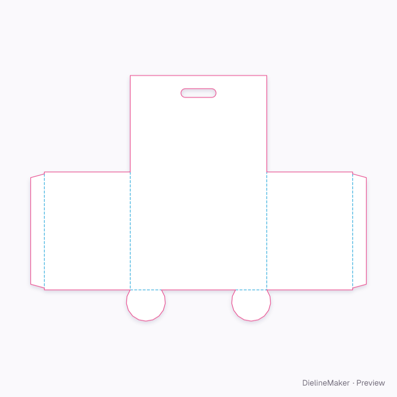 Twin pen pocket hanger flat dieline