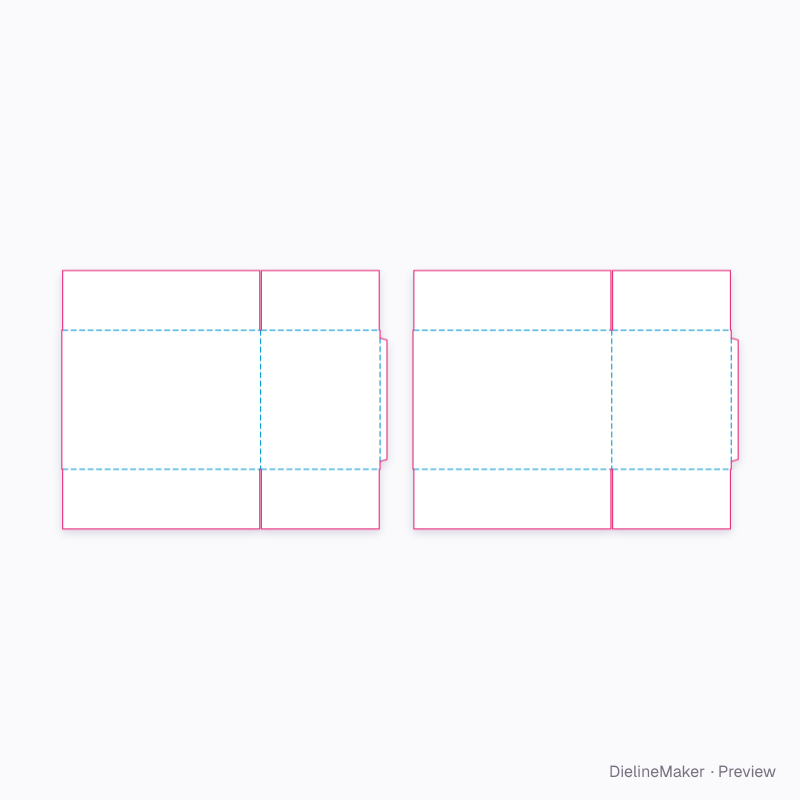 Two- or four-piece slotted case flat dieline