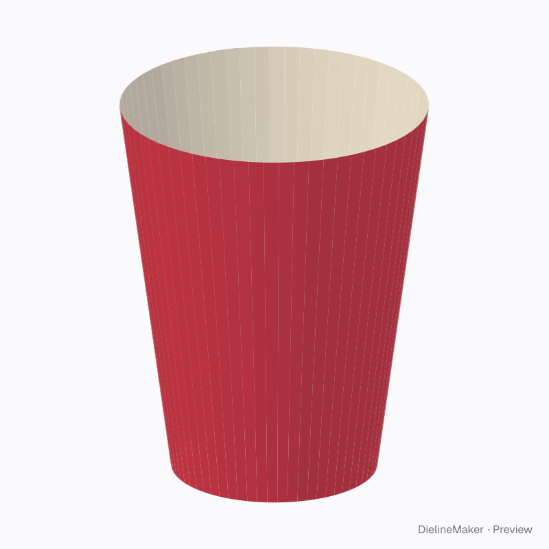 Conical tub with base disc 120×80×150