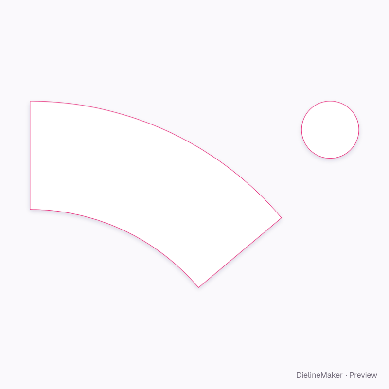 Two-part conical tub flat dieline