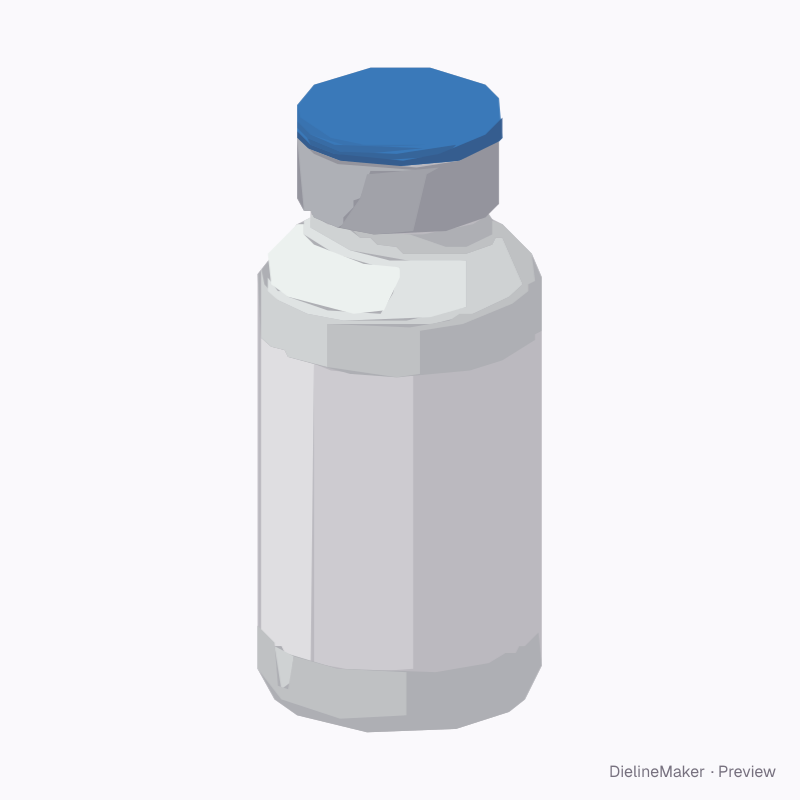 Crimp-sealed glass vial