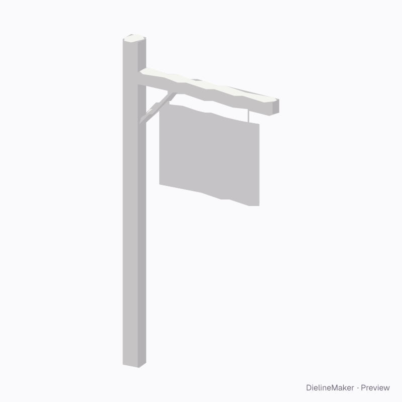 Residential post-and-arm sign