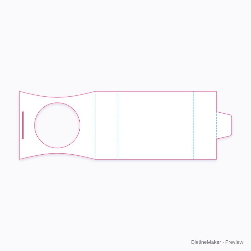 Round-window band sleeve flat dieline