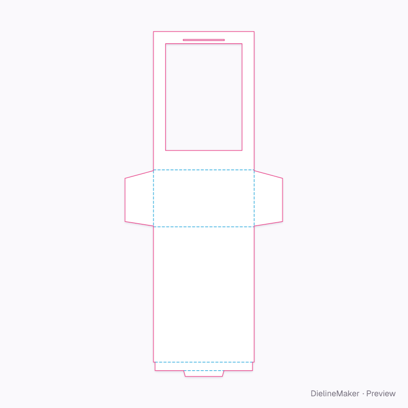Glueless frame stand (tongue lock) flat dieline