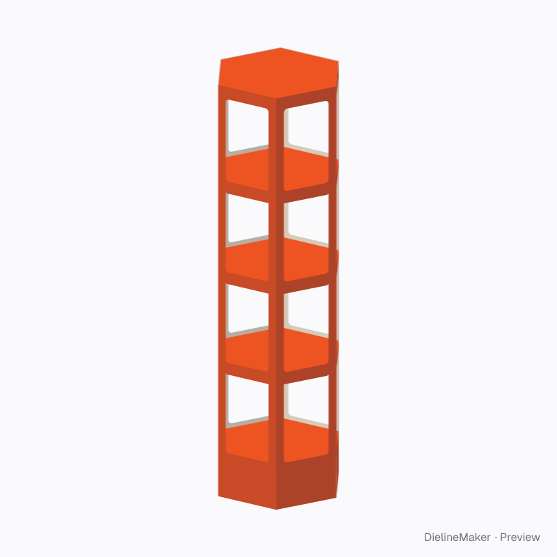 Hexagonal window tower