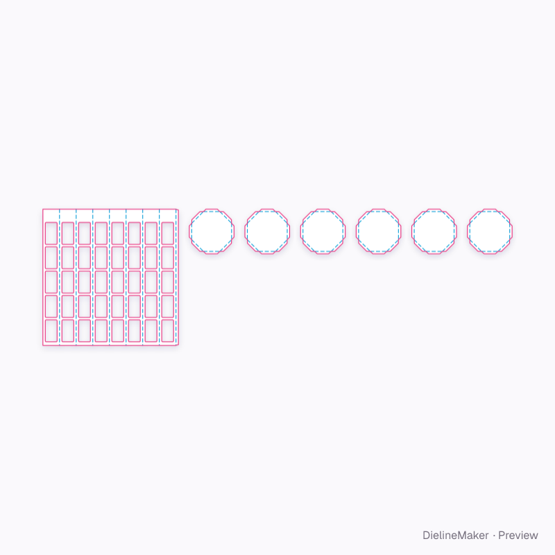 Octagonal window tower flat dieline