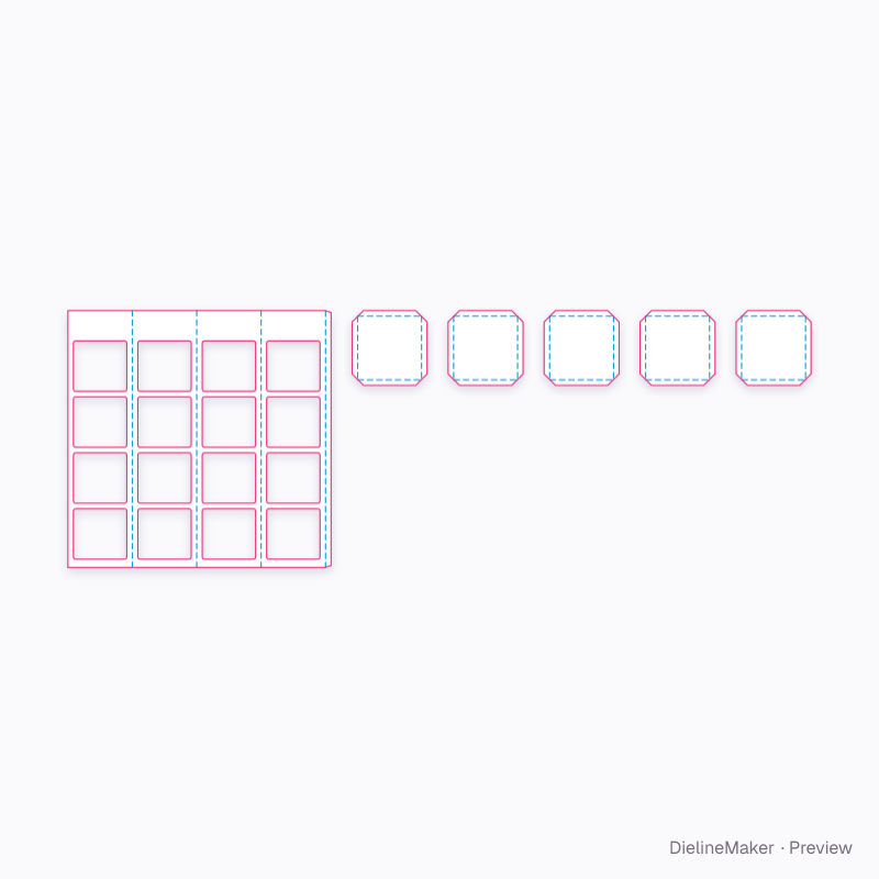 Square window tower flat dieline
