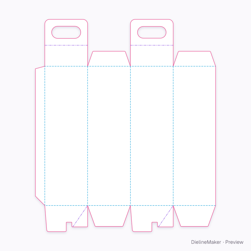 Cordial bottle carrier — Wine carrier flat dieline