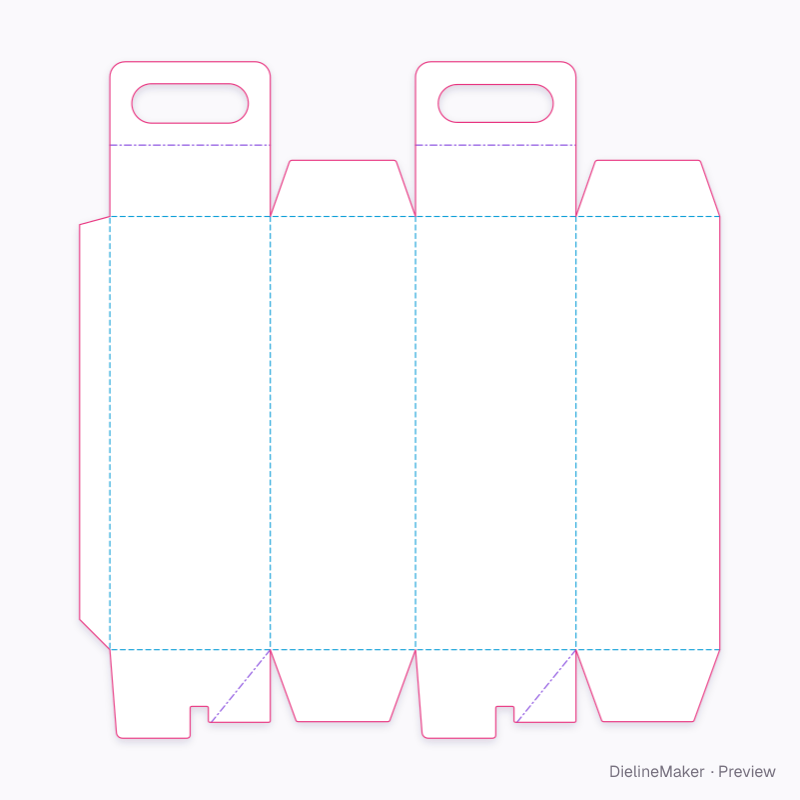 Spirits gift bottle carrier — Wine carrier flat dieline