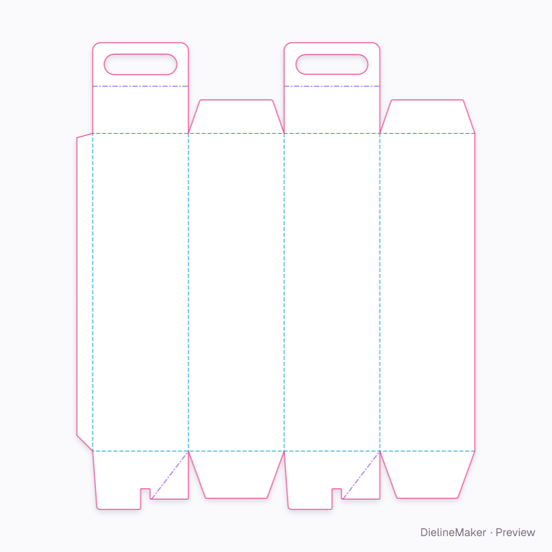 Large gift bottle carrier — Wine carrier flat dieline