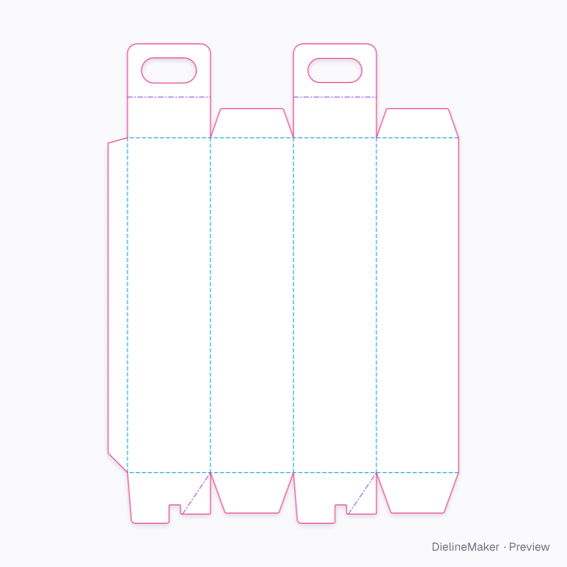 Tall wine bottle carrier — Wine carrier flat dieline
