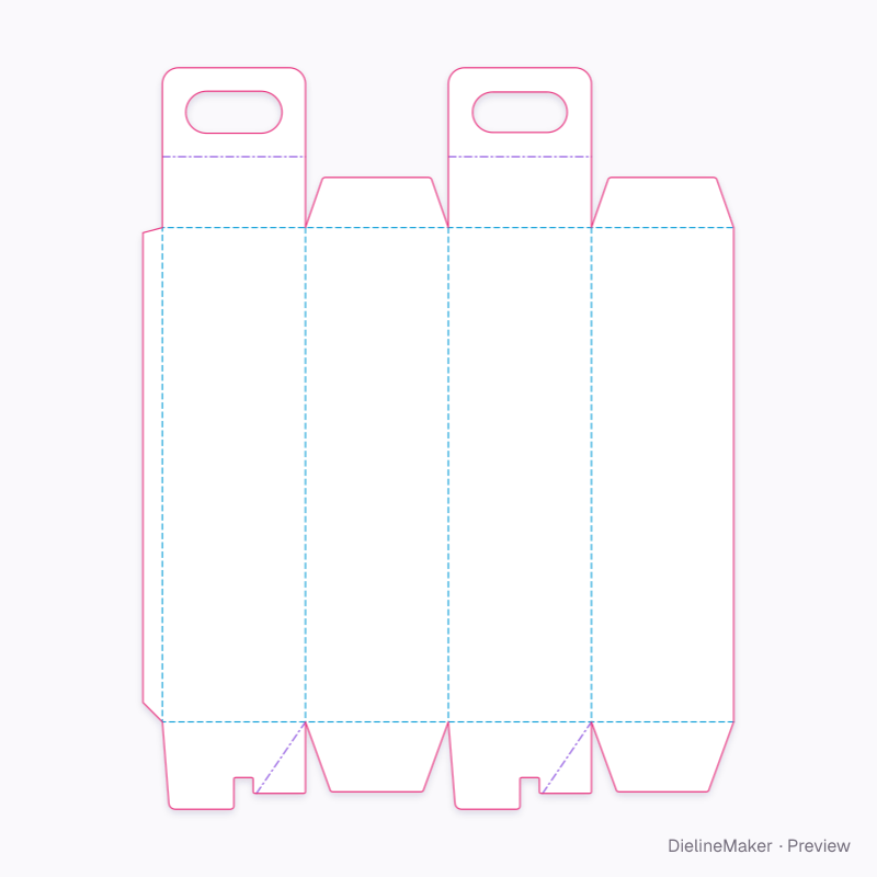 Burgundy bottle carrier flat dieline