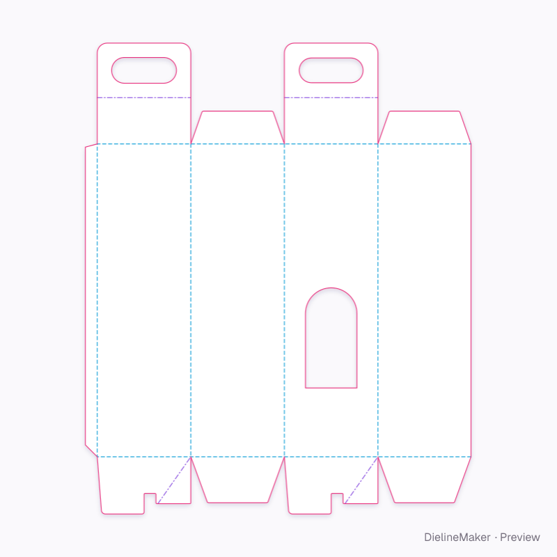 Champagne bottle carrier flat dieline