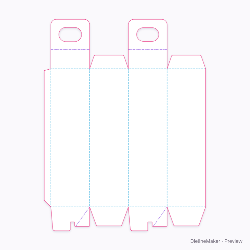 Half-bottle carrier, 375 ml flat dieline