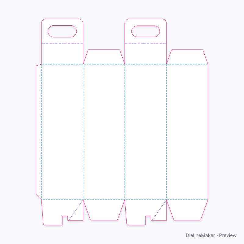Spirits bottle carrier, 700 ml flat dieline