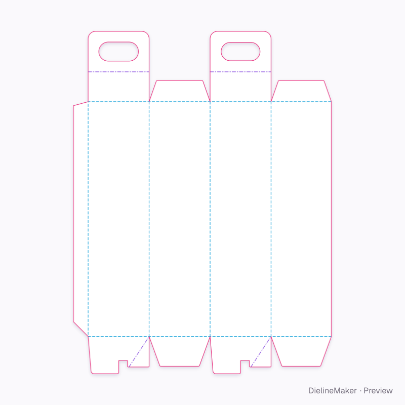 Wine carrier flat dieline